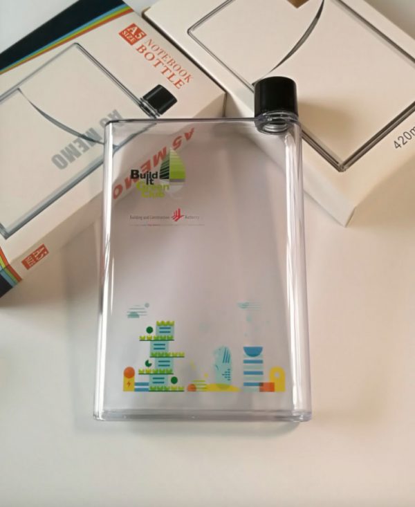 Transparent notebook water bottle A5-420ml / A6-350ml - Image 3