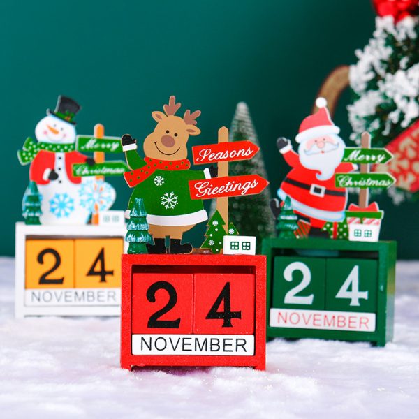 Christmas Wooden Calendar Santa Claus: 7x3.5x14CM, Snowman: 7x3.5x14CM, Deer: 7x3.5x13CM - Image 5