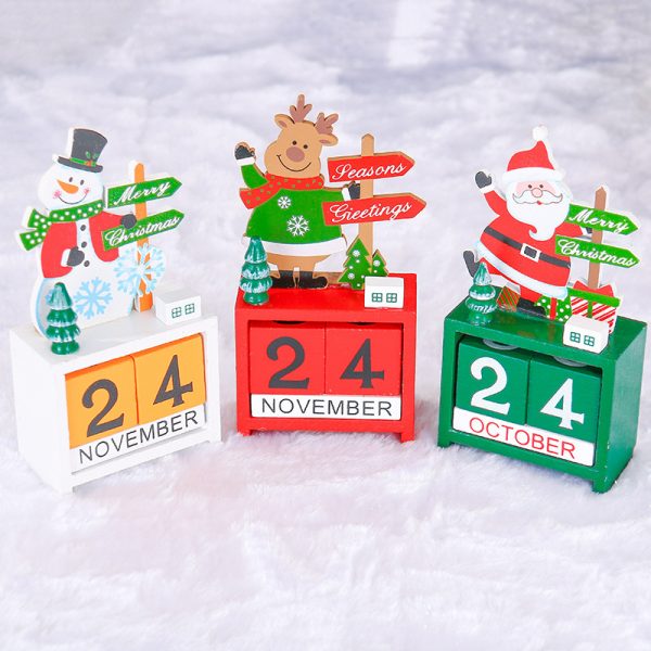 Christmas Wooden Calendar Santa Claus: 7x3.5x14CM, Snowman: 7x3.5x14CM, Deer: 7x3.5x13CM - Image 4