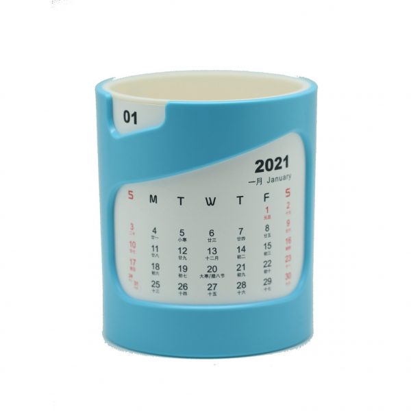 Pen holder calendar 10x8.7x8.7cm