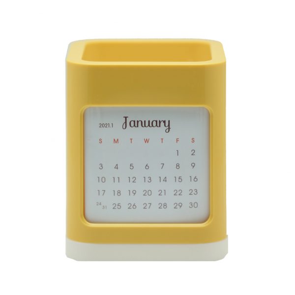 Pen holder calendar 8.5x8.5x10.3cm