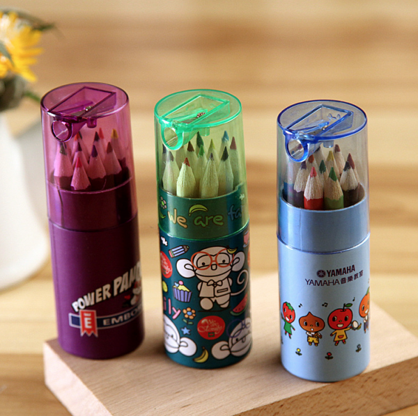 Paper tube colored pencil set (12 pcs) 10.8cm X2.5cm