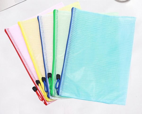 Transparent grid canvas zipper document bag 340X230cm