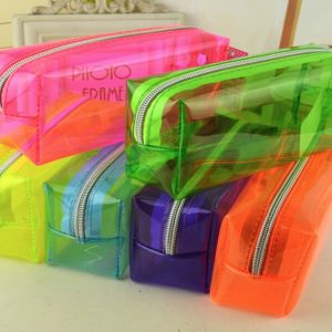 Fluorescent pvc stationery bag 19.5X6X9cm / 18.5X6X5cm