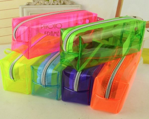 Fluorescent pvc stationery bag 19.5X6X9cm / 18.5X6X5cm