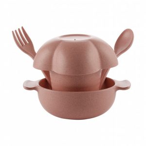 Five-piece set of wheat straw children's tableware