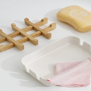 Bamboo fiber soap dish 13.2x8.5x2.5cm