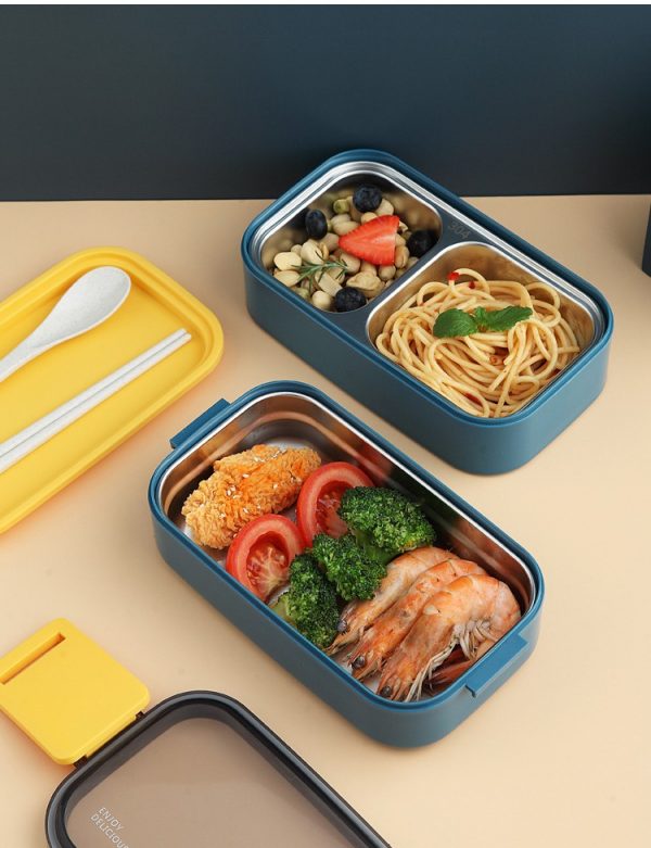 Layered lunch box Single layer: 22x12x6cm Double layer: 22x12x11cm - Image 3