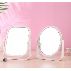 Desktop mirror Square: 18x16x11cm Round: 17x16x15cm