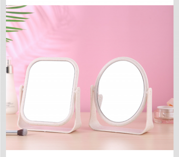 Desktop mirror Square: 18x16x11cm Round: 17x16x15cm