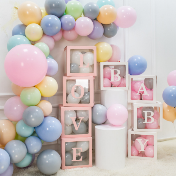 Transparent balloon box 30x30x30cm