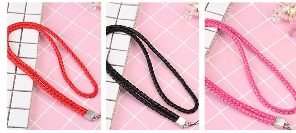 Leather braided lanyard 40cm - Image 2